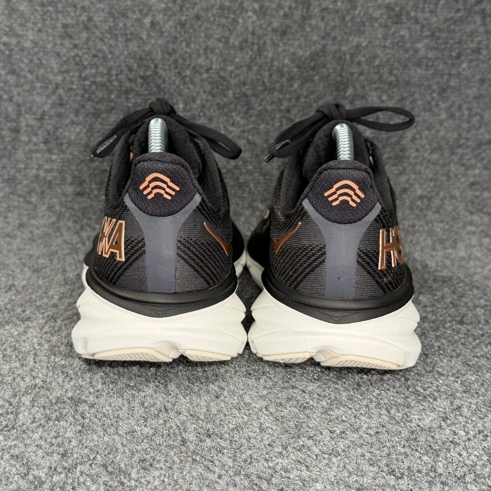 Hoka Clifton 9 Running Shoes Women's 9 Black Rose Gold Athletic‎ Run Training